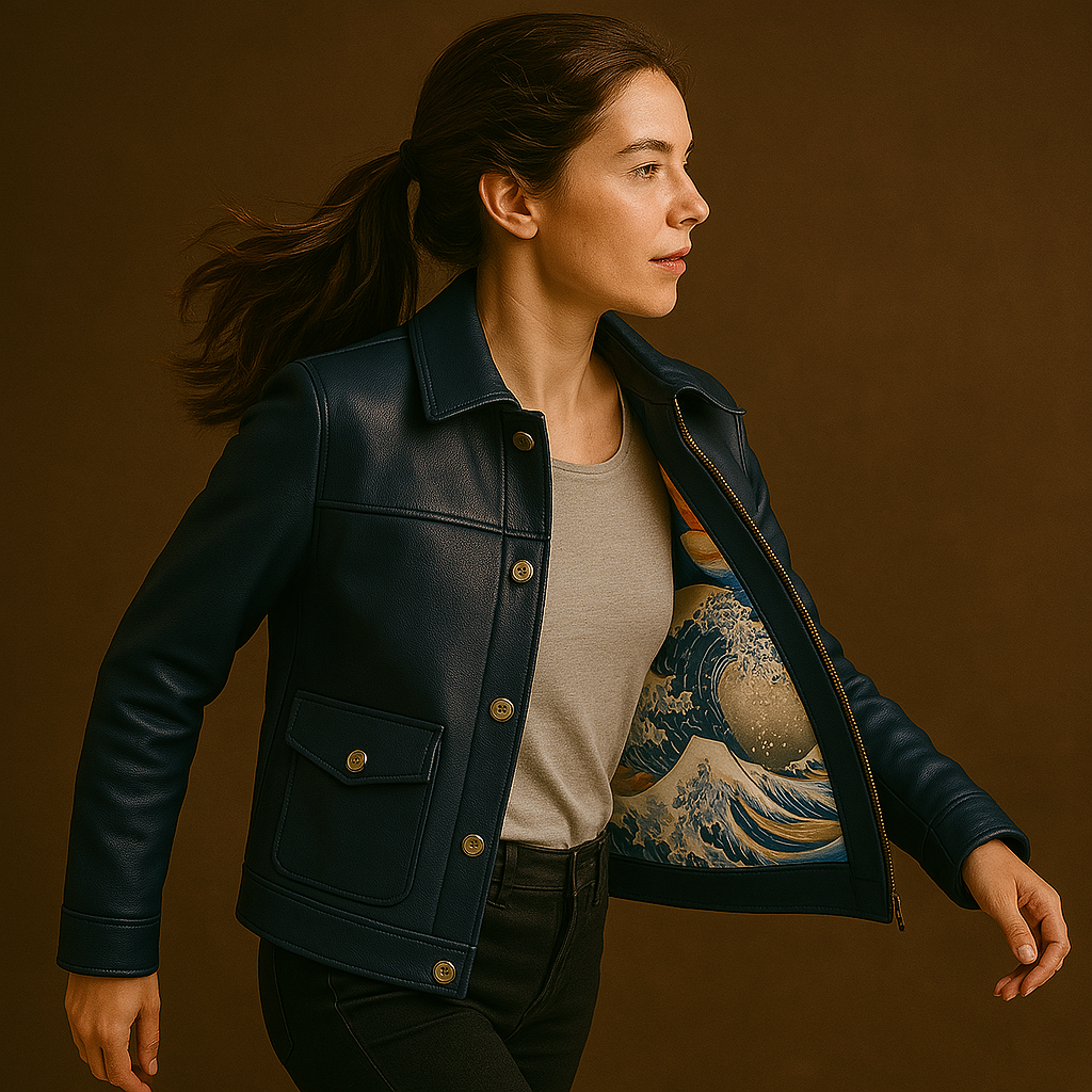 Veste Hokusai portée